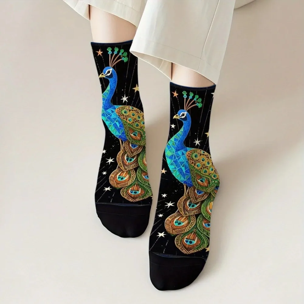 Boho Peacock Design Socks - Unisex